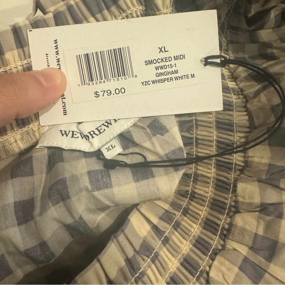 WeWoreWhat Smocked Gingham Midi Dress - Picture 15 of 16